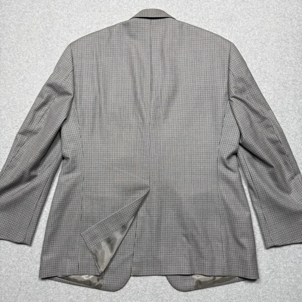 Nautica Blazer Jacket Mens 40S Brown Houndstooth Plaid Wool Sport Coat 2-Button